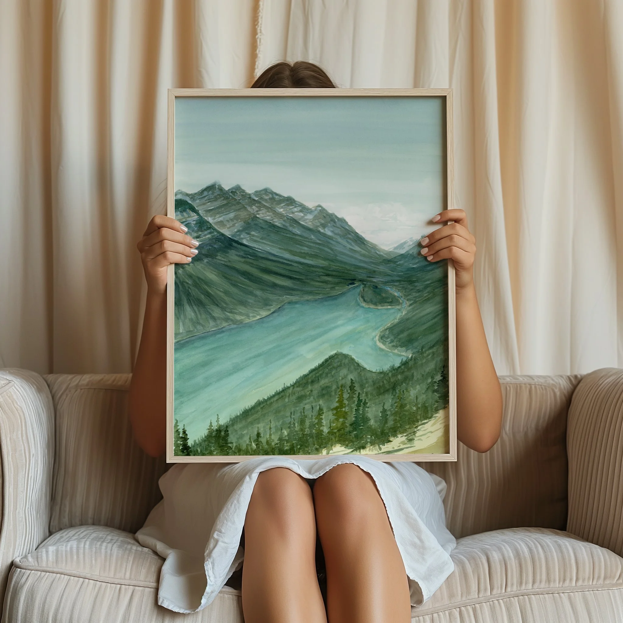 Moraine Lake Art Print | Canadian Rockies Watercolour | Banff